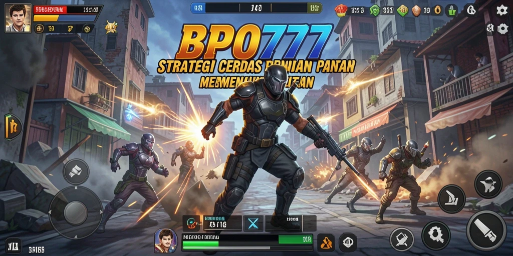 Tangkapan layar gameplay BPO777 yang menampilkan berbagai narasi strategi.