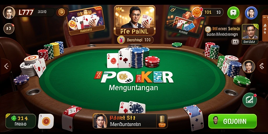 Screenshot L777 menampilkan gameplay Poker yang menarik dan kompetitif.