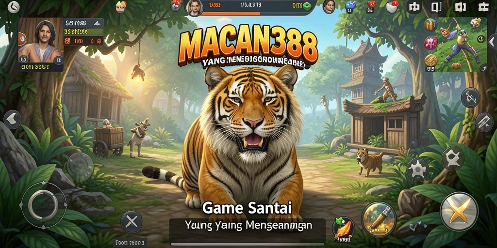 Screenshot gameplay MACAN388 dengan karakter lucu dan tantangan menarik.