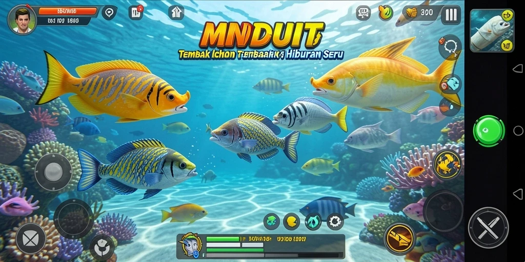 Tampilan menarik dari gameplay Tembak Ikan yang menantang dan seru.