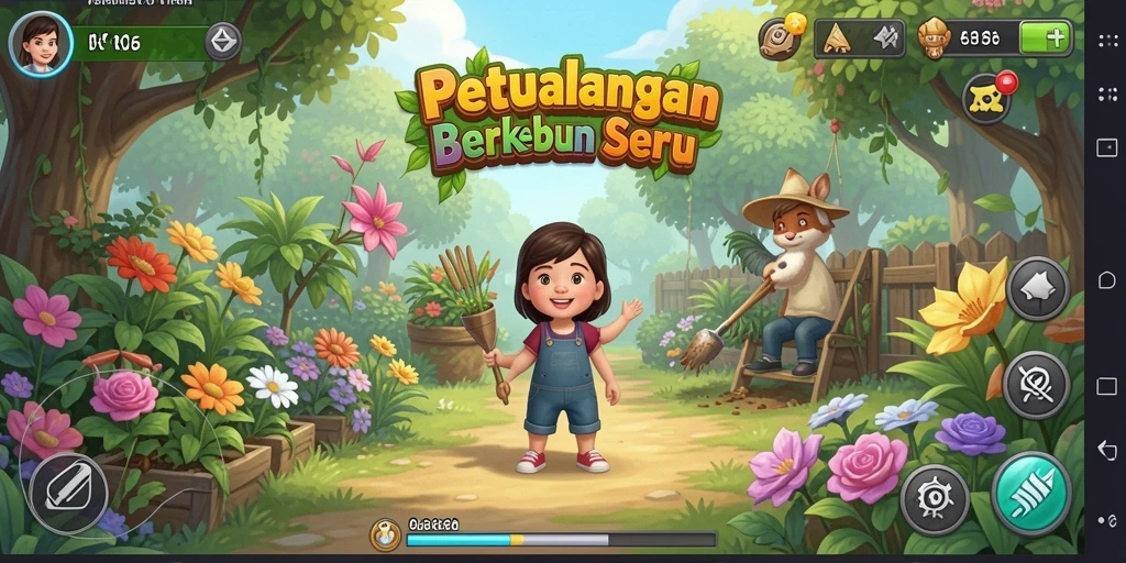 Gameplay N06 dengan suasana pertanian yang hidup dan menarik.