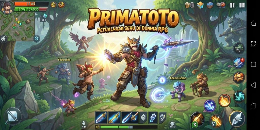 Tampilan gameplay RPG PRIMATOTO yang menakjubkan dan seru.